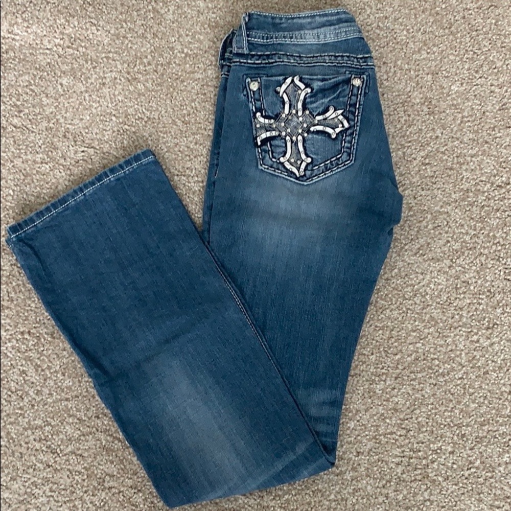 Miss Me bootcut jeans, have one worn them once.